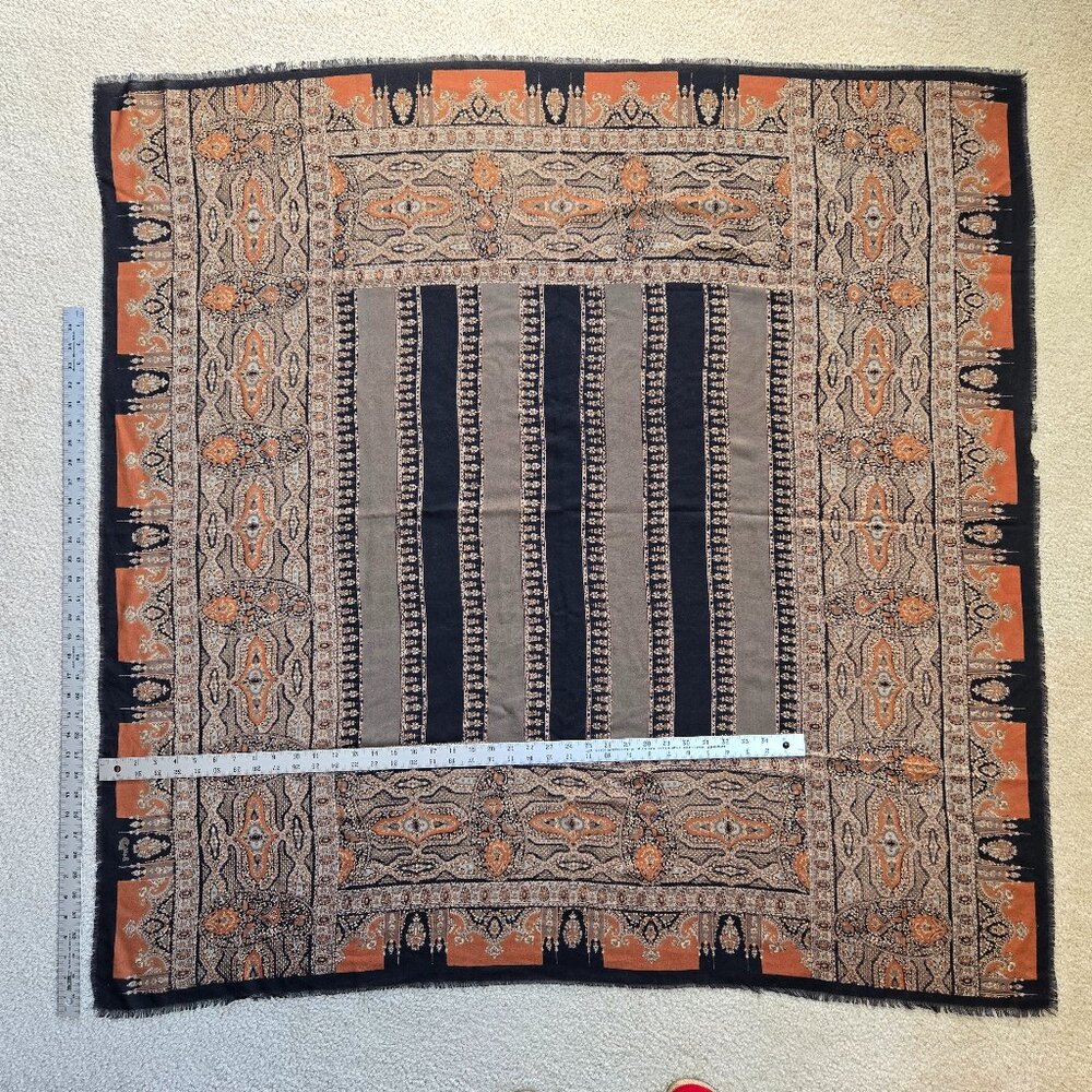 Large Lightweight Wool Scarf Earth Tones